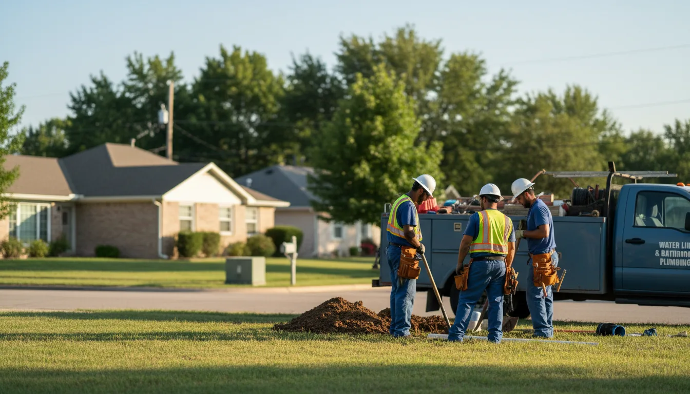 Residential water line and bathroom plumbing service in San Felipe, TX